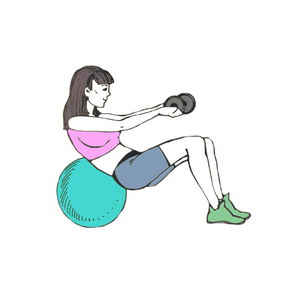 Упражнения на проработку мышц пресса с использованием гантелей